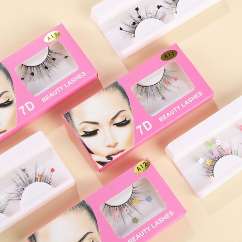 Individual False Eyelash, 3D Faux Mink Lashes Butterfly Glitter Eyelashes Extension, Natural Synthetic Decoration