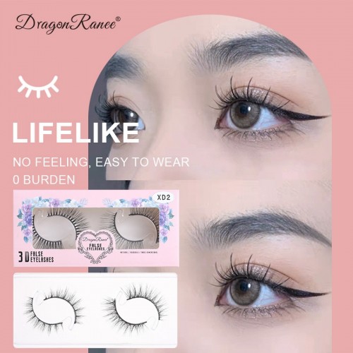 Lashes Eyelashes Natural Look, False Wispy Look 2 Pairs Soft Faux Mink 3D 6D Volume Fluffy Frihappy