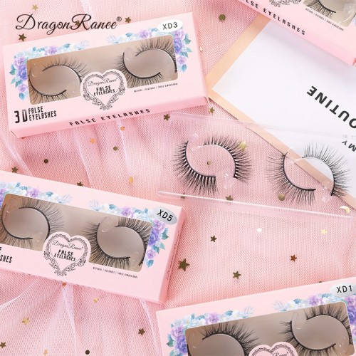 Lashes Eyelashes Natural Look, False Wispy Look 2 Pairs Soft Faux Mink 3D 6D Volume Fluffy Frihappy