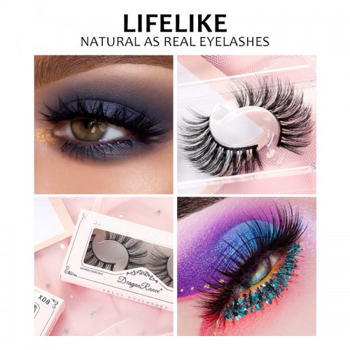 Self Adhesive Eyelashes,2 Pairs Reusable Self Adhesive Eyelashes And No Glue, Reusable Self Sticking False Eyelashes For Natural Look