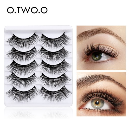 Lashes Eyelashes Natural Look, False Wispy Look 5 Pairs Soft Faux Mink 3D