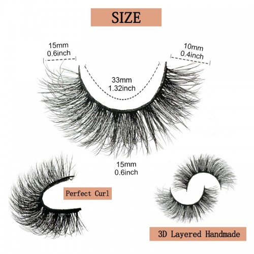 False Lashes Fairy Wispy Fluffy Natural Look Butterfly Faux Mink Lashes Cat-Eye - 14 Pairs