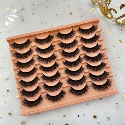 False Lashes Fairy Wispy Fluffy Natural Look Butterfly Faux Mink Lashes Cat-Eye - 14 Pairs