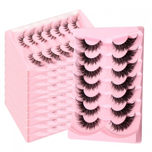 3D Lashes Eyelashes Natural Look, False Wispy Look 7 Pairs Soft Faux Mink