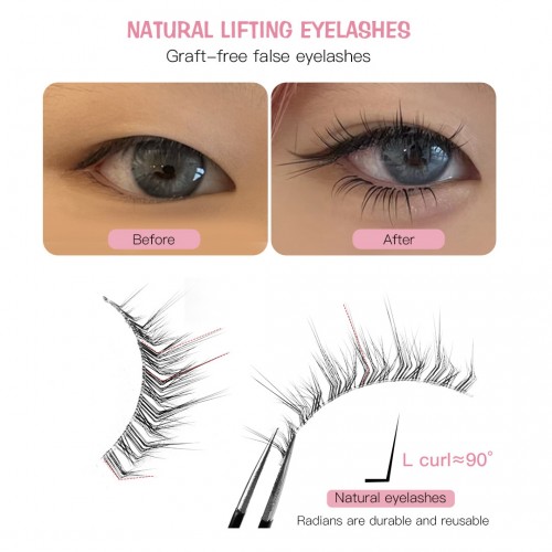 3D Lashes Eyelashes Natural Look, False Wispy Look 5 Pairs Soft Faux Mink