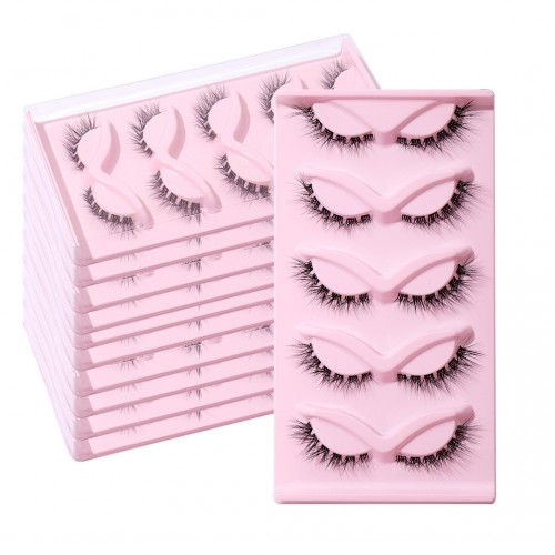 3D Lashes Eyelashes Natural Look, False Wispy Look 5 Pairs Soft Faux Mink