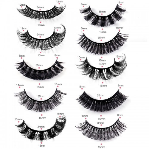 3D Faux Mink Lashes Natural False Eyelashes Dramatic Volume Lashes Eyelash Extension Makeup 5 Pairs