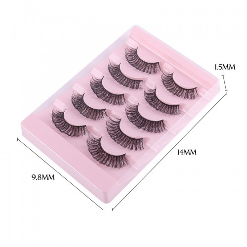 3D Faux Mink Lashes Natural False Eyelashes Dramatic Volume Lashes Eyelash Extension Makeup 5 Pairs