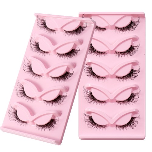 3D Faux Mink Lashes Natural False Eyelashes Dramatic Volume Lashes Eyelash Extension Makeup 5 Pairs