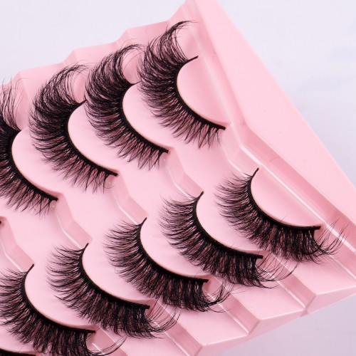 7 Pairs Cat Eye Lashes 3D Winged End Eye Elongated Eyelashes Fox Eye Lashes Makeup False Eyelashes Extension