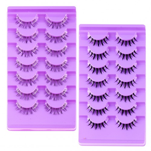 7 Pairs Of Natural Style False Eyelashes Faux Mink Hair Handmade Natural Long Extension Fake Eyelashes