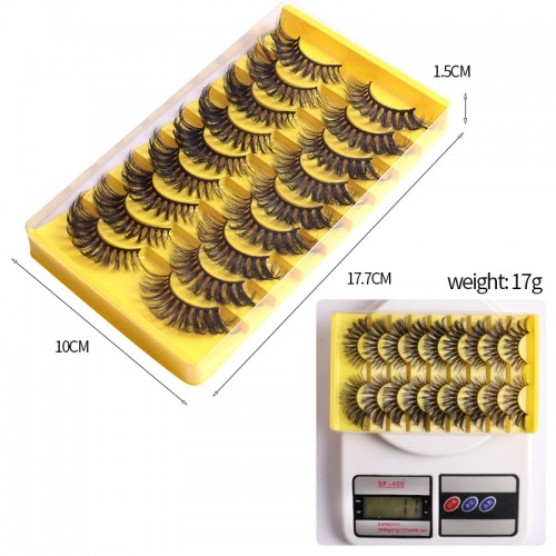 9 pairs Fluffy D Curl Faux Mink Lashes - Wispy, Full Volume False Eyelashes for Dramatic Cat Eye Look