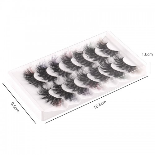 7 Pairs Colored False Eyelashes D Curl Mink Lashes Natural Look Fluffy Eyelashes Thin Strip Eyelashes Extension For Stage & Party Use 6D Volume Cat Eye Lashes Pack With Color