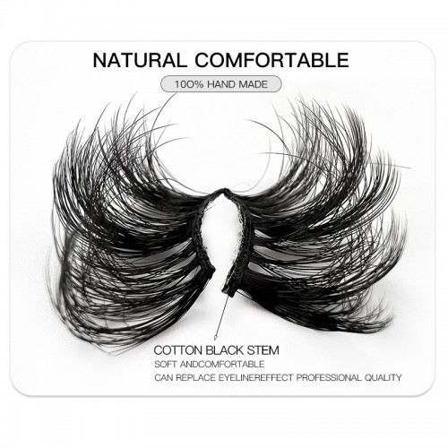 Natural Half Eyelashes , 3D Cat Eye Wispy Manga Eyelashes , C Curling Lightweight False Eyelashes 8 Pairs