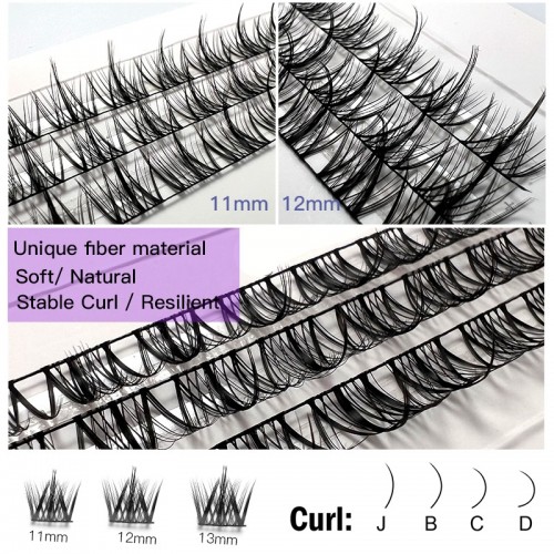 60 Clusters Lashes, DIY Cat Eye Segmented Eyelashes Clusters Fluffy Natural Soft Faux Mink False Eyelashes