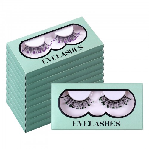 Glitter Lashes Dramatic Colored False Eyelashes Fairy Manga Decoration Eye Lashes For Christmas Cosplay Masquerade Makeup Lashes