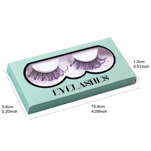 Glitter Lashes Dramatic Colored False Eyelashes Fairy Manga Decoration Eye Lashes For Christmas Cosplay Masquerade Makeup Lashes