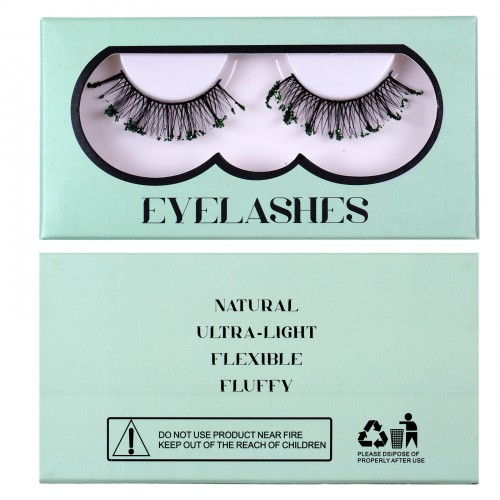 Glitter Lashes Dramatic Colored False Eyelashes Fairy Manga Decoration Eye Lashes For Christmas Cosplay Masquerade Makeup Lashes