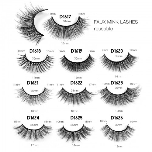 1 Pairs Fluffy 3D Mink Eyelashes - Elegant Short Cat Eye Style - Perfect for Women and Girls