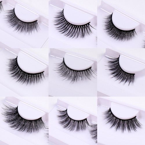 1 Pairs Fluffy 3D Mink Eyelashes - Elegant Short Cat Eye Style - Perfect for Women and Girls