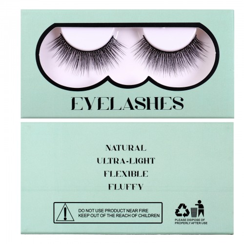 1 Pairs Fluffy 3D Mink Eyelashes - Elegant Short Cat Eye Style - Perfect for Women and Girls