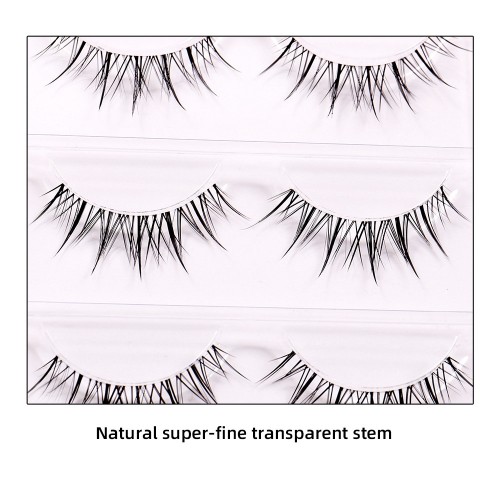 Cat Eye Eyelashes 3 Pairs Fluffy Dramatic Faux Mink Lashes Natural False Eyelashes Handmade Natural Look Fox Lashes Angle Wings Fake Lashes