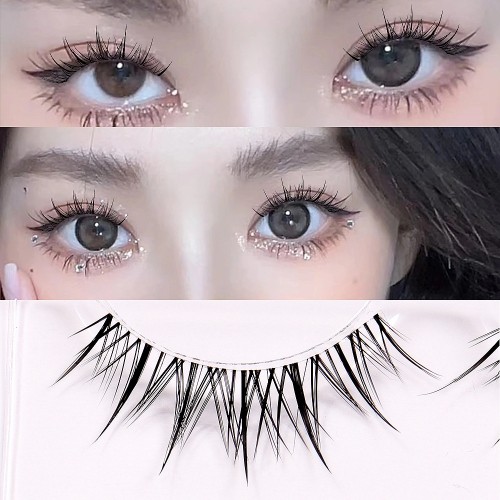 Cat Eye Eyelashes 3 Pairs Fluffy Dramatic Faux Mink Lashes Natural False Eyelashes Handmade Natural Look Fox Lashes Angle Wings Fake Lashes