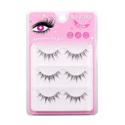 Cat Eye Eyelashes 3 Pairs Fluffy Dramatic Faux Mink Lashes Natural False Eyelashes Handmade Natural Look Fox Lashes Angle Wings Fake Lashes