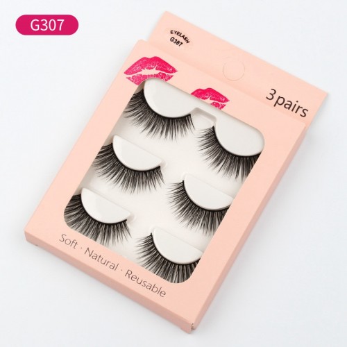 3 Pairs Cat Eye Lashes, Natural Fluffy Eyelashes Makeup Soft Faux Mink False Eyelashes Thick Handmade Volume Lashes Natural Fake Lash Makeup Tool