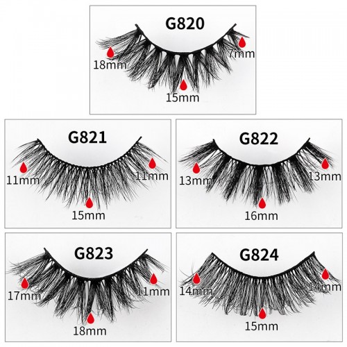 Natural Eyelashes, Slim Faux Mink Eyelashes, 3D Cat Eye Eyelashes 5 Pairs Strip False Eyelashes